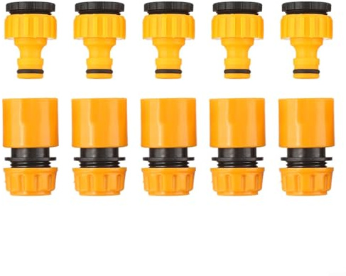 Yuanpgky 3/4 Zoll und /2 Zoll Gartenschlauchverbinder Adapter für Wasserhahn, Gewindefittings für Außenbewässerung, Autowäsche und Bewässerung, 10 Stück Kunststoff