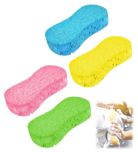 Quesuc Lot De 4 Éponges De Lavage Voiture, Grosse Eponge, Éponges De Voiture Pour Le Lavage, Super Absorbantes, 23 * 11 * 4Cm