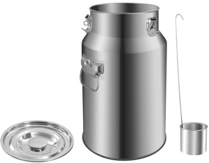 Botte di vino da 18 l, in acciaio inox, secchio da viaggio sigillato, secchio con coperchio, contenitore per cereali, per conservare una varietà di alimenti secchi/umidi