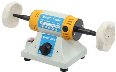 Lucidatrice a doppia testa, 320 W, lucidatrice da tavolo, gioielli 10000 giri/min, velocità variabile, rettificatrice, doppia levigatrice per ambra, cera d'api, metallo