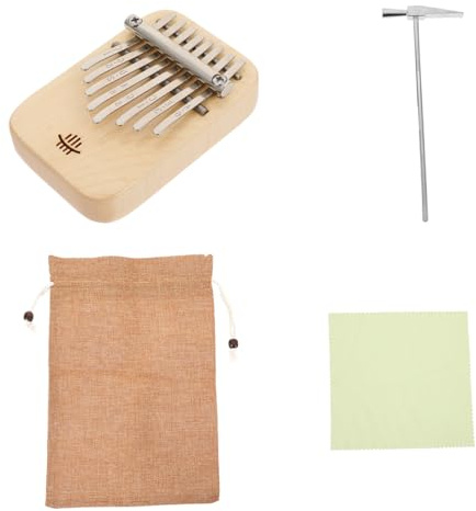 PAMINGONO Kalimba 8 Notas para Principiantes Mini Piano de Pulgar de Madera de Arce Natural, Ligero y Portátil, Instrumento Musical Pequeño para Regalos y Uso al Aire Libre
