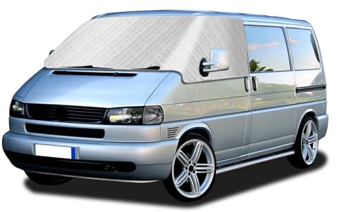 FormiPow Frontscheibe Sonnenschutz für VW T4 1990-2004, 5-schichtiger reflektierender Außen-Sonnenschutz, Anti UV/Frost/EIS/Staub Schutzabdeckung für VW T4 1990-2004