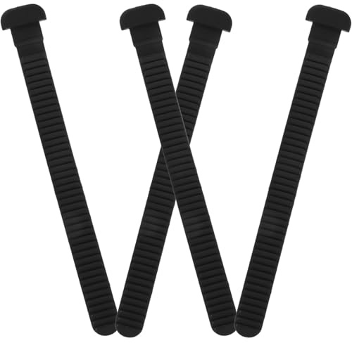 SEWACC Correas de fijación para Snowboard y Patines de Hielo, 4 Piezas Negras de PVC con Tornillos, Accesorio para Mejorar la Estabilidad en Deportes e Invierno