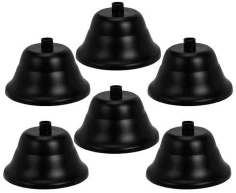 GRIRIW 6pcs Lamp Canopy Pendant Light Shade Black Iron Trumpet Shape Easy Installation Even Light Distribution for Living Room Home Decor