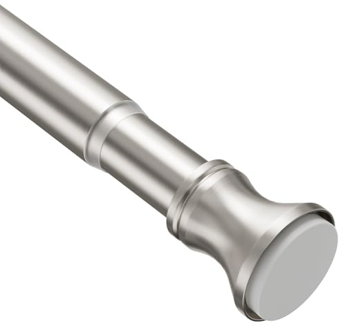 Amazer Spring Tension Shower Curtain Rod, 26-42 Inches Rust-Resistance Tension Curtain Rod Bathroom Rod, Adjustable Shower Curtain Rod No Drill, Nickel