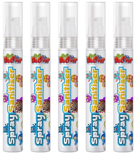 Germ Buddies Hand Sanitizer Spray – 75% Alcohol, Gentle Formula, Kid-Friendly & Portable | Antiseptic Pen | Kills 99.9% Germs. Cute Clip-On Pen Perfect for Pockets
