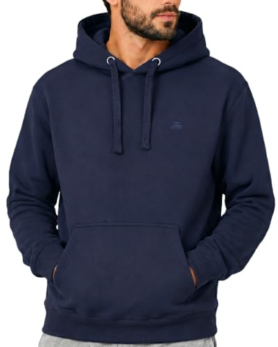 Iron Mountain Felpa Uomo con Cappuccio Fleece – Hoodie Cotone Leggero Caldo con Tasca Marsupio, Sweatshirt Workwear per Sport e Uso Quotidiano (Blu Navy, XL)