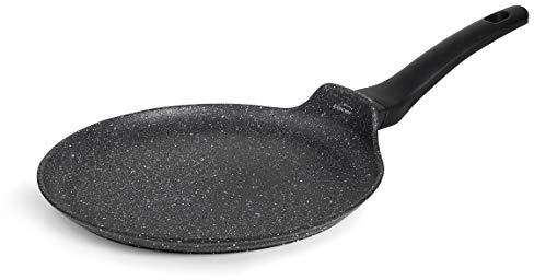 LACOR - 26844 - Crepera de aluminio forjado, Antiadherente, Apta para todo tipo de cocinas incluído inducción, Full Induction, Ø24cm, Ecológica y sin PFOA, Negro