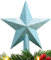 Christmas Concepts® 20cm Glitzer-Baumkronen-Sterndekoration – Weihnachtsbaumspitze (Eisblau)