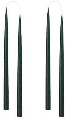 Kunstindustrien® Stabkerzen, Hergestellt in Dänemark, 42 Farben verfügbar, Tafelkerzen, Durchgefärbte Kerzen lange Brenndauer von 15 Stunden, Kerzen Set Geschenk, 4 Stück, 2,2 x 35 cm (Waldgrün)