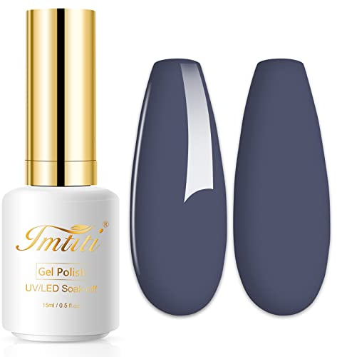 Imtiti Gel Nagellack, 1 Pcs 15 ML Lavendel Grau Farbe gel Lack Soak Off LED U V Nagel Lack Nagellack DIY Nail Art Starter Maniküre Salon Gel Nagelset für Frauen Mädchen