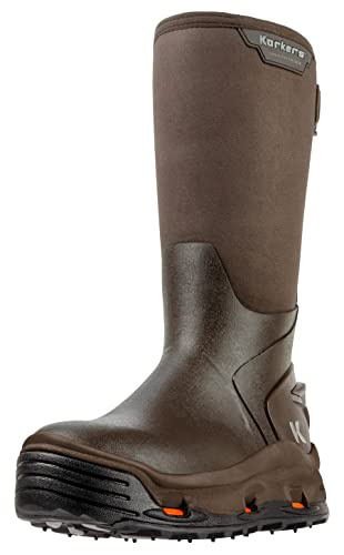 Korkers Men's Neo Arctic Rubber Boots - Inuslated and Waterproof for the Extreme Cold - Includes Interchangeable All Terrain Sole - Size 11/Brown