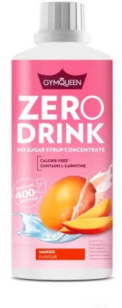 GymQueen Zero Drink Mango 1000ml, kalorienarmes und zuckerfreies Getränkekonzentrat 1:80, angereichert mit B-Vitaminen für deinen Stoffwechsel und L-Carnitin, Getränke-Sirup