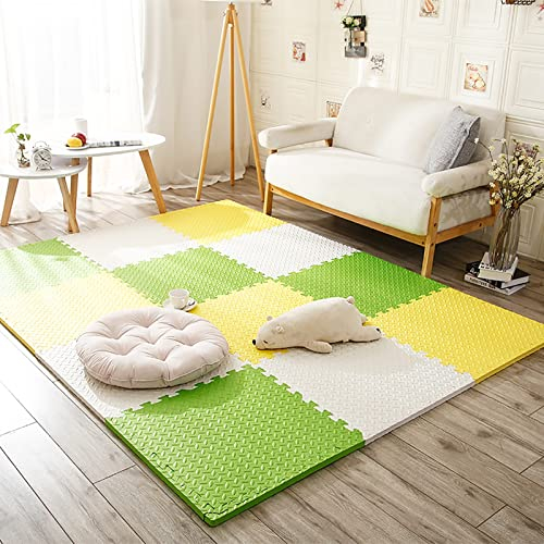 JYHCD 32/36 Pieces Puzzlematte Spielmatte Spielteppich Kinder Schaumstoffmatte Mit Grenze,30X30x1.2Cm PE Schaumstoff Bunte Puzzle Spielenmatte Für Fitnessraum,Spielzimmer,C,32Pcs