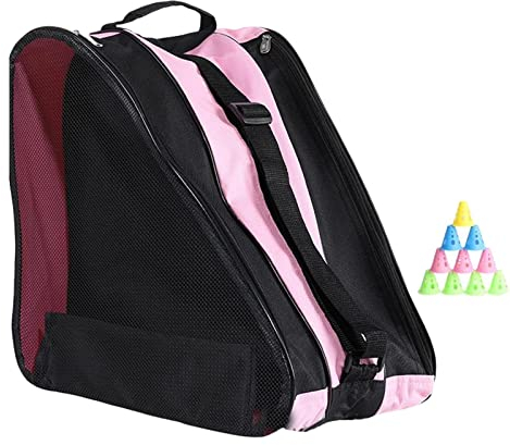 Amagogo Durable Roller Skate Tasche, Atmungsaktive Schlittschuhtasche Skate Tragetasche Inline Skate Tasche für Mädchen Jungen Zubehör Eishockey Schlittschuhe Schlittschuhe Schlittschuhe Rot