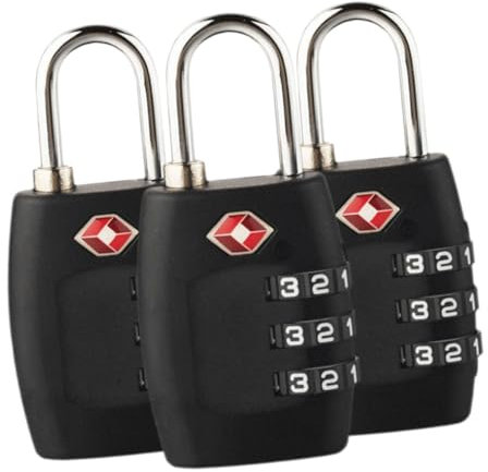 jojofuny 3 Stück 3 Kombinationsschloss Schließfachschloss Zugelassenes Reiseschloss Schließfach Im Fitnessstudio Vorhängeschlösser Kombination Gepäckschloss Langes Schloss Stk Koffer