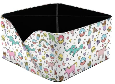 VAPOKF Einhorn Dinosaurier Regenbogen Muster Schreibtisch Organizer mit 4 Fächern, Bleistifthalter Stiftehalter Stiftehalter Aufbewahrung Caddy für Schreibtisch, Desktop Aufbewahrung Schreibwaren