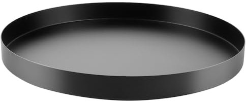 LDXDRU Vassoio decorativo rotondo, 30 cm, nero, in metallo, design decorativo, in acciaio inox, per piatti, dessert, cosmetici, candele