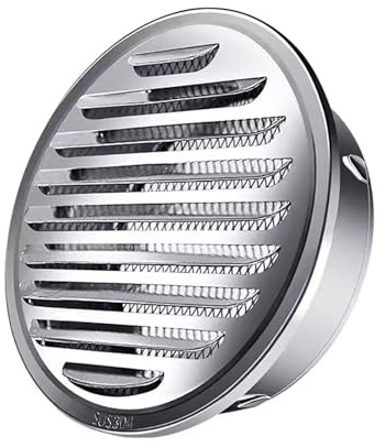 YPIOUREN 304 Stainless Steel Air Round Hood, Dryer Vent Cover，Louvered Vent Hood，Flat Ducting, with Built-in Screen Mesh，Air Ventilation Outlet Hood, Apartment, Home Decor(6cm/2.3)