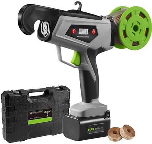 WEIMILOR Attacheuse de Vigne alimentée par Batterie, 6 Niveaux d'emballage, attacheuse électrique avec Batterie au Lithium 2X2Ah, Vigne