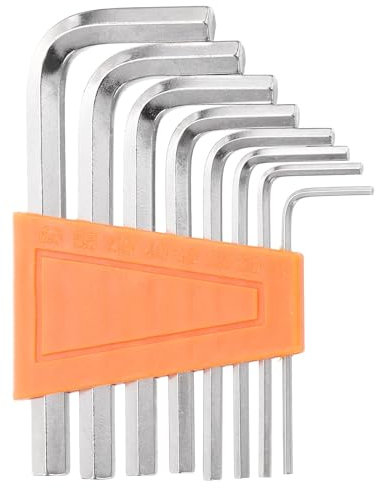 sourcing map 8pcs Hex Key Wrench Set 1.5/2/2.5/3/4/5/5.5/6mm 45# Steel L-Shape Hexagon Metric Wrenches Repairing Tool for DIY Bike Motorcycle Repair