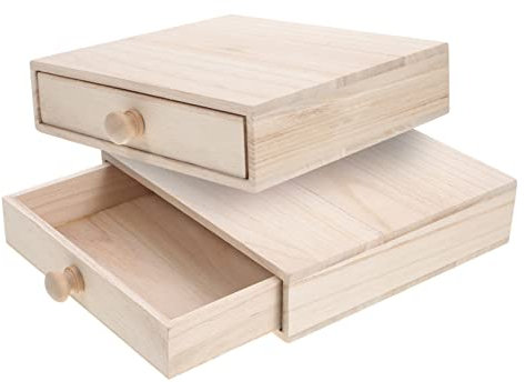 OFFIGAM Holzkiste Aus Unbehandeltem Holz Kleine Aufbewahrungsbox Für Teebeutel Seifen Schmuckschatulle Stapelbar Und Handgefertigt Für Diy-projekte