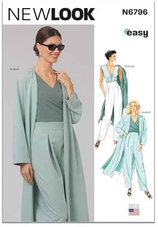 New Look Sewing Pattern UN6796A Misses' Coat, Tops and Trousers 8-10-12-14-16-18