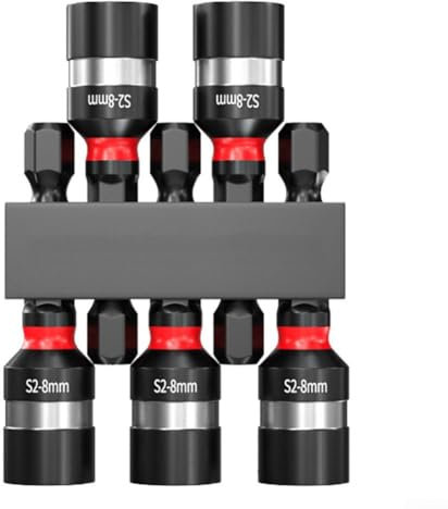 Bulevisiter Sechskantschaft Magnetische Mutter Schraubendreher Steckschlüssel-Bits 5-teiliges Set für Bohrmaschinen-Zubehör Werkzeuge