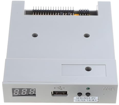 YIZITU Tragbares FDD-Diskettenlaufwerk (3,5 Zoll, 1,44 MB, USB, externes Diskettenlesegerät, Emulator für industrielle Stickmaschine)