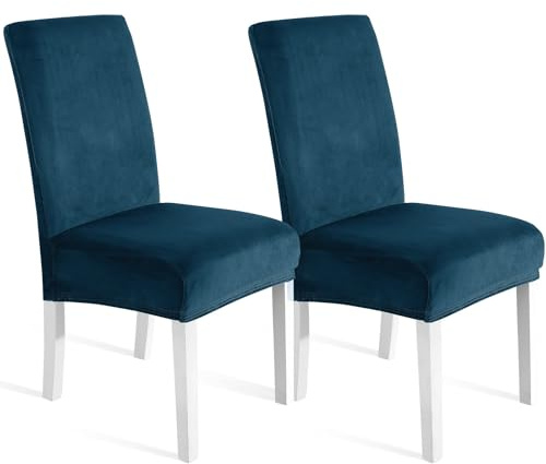 Ystyle Weich Stuhlhussen Samt Stretch 2er Set, Türkis | Universale Stuhlüberzug, Waschbar Dekoration Stuhlüberzieher, Stuhlhussen Kratzfest Hochlehner für Haus Hotel Bankett