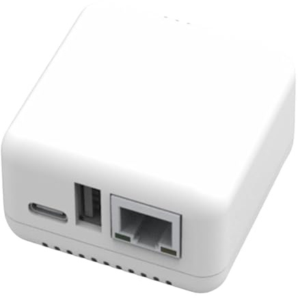 Nihcora 1 Unidad Servidor de Impresión de Red NP330 USB 2.0 Mini Servidor de Impresión USB 2.0 con Conexión RJ45 de 100 Mbps para Teléfonos Android Enchufe Europeo.