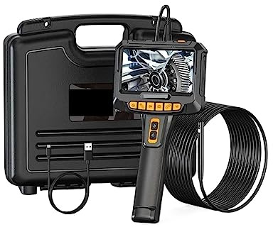 Telecamera Ispezione Tubi 360 Macchina Fotografica di Rotazione Doppia Lente 5 pollici Periscopio 8.5mm 1 m/5 m 1080 P Full HD Dell'endoscopio for Tubo Scarico Ispezione(5m)