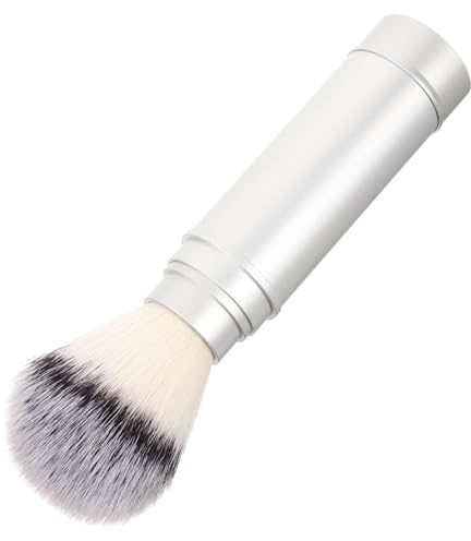 LIFKOME Leichter Herren Rasierpinsel aus Metall und Faser Silber für Reisen und Salon Praktisch und Handlich für Rasur und Bartpflege