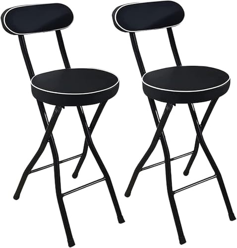 DZYHFCO Set di 2 sgabelli da bar pieghevoli per bancone da cucina, comodi sedili imbottiti, poggiapiedi e schienale per la casa
