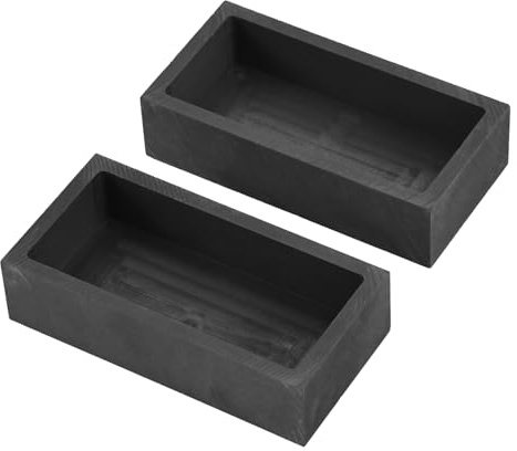 2st Grafitgjutformar, 1kg Värmebeständiga upp till 2000 Grader Gjutformar av Hög Renhet Metall för Guld Silver Koppar Aluminium och Mässing(Svart)