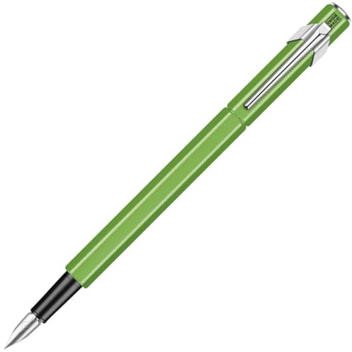 Caran d'Ache Metall-Füllfederhalter 849 Grün Fluo Feder EF, 1 Stück (1er Pack)