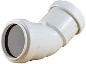 Pushfit 40mm Waste Pipe 45 Degree Bend - White - Pack of 2