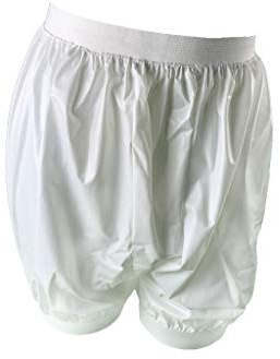 Haian Adult Incontinence Pull-on Plastic Comfort Pants 2 Pack (Medium, White)