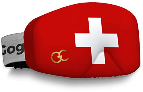 GogglesCover Ski Goggles Protective Cover, Portable Cover Swiss Flag Design | Ski Goggle Protective Cover, Portable Goggle Cover Sleeve, Anti-Scratch Ski Goggles Accessories Safety, Swiss Flag Design
