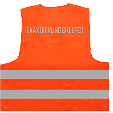 Mister Warnwesto Warnweste - Signalweste - EVAKUIERUNGSHELFER - Warnweste mit reflektierendem Aufdruck ID: 494