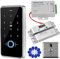 GXY RFID Door Access Control System Kit IP68 Waterproof Fingerprint Keypad, Electronic Bolt Lock, 12V 3A Power Supply, Metal Door Switch Button, 10pcs IC 13.56MHz Keychains