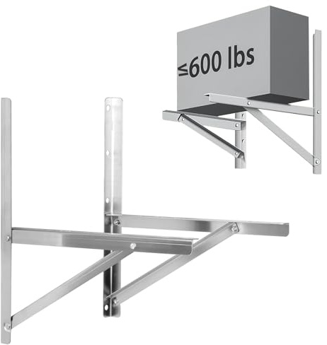 lukar Soporte de montaje en pared mini dividido resistente para condensador de 9000-36000 BTU, soporte de acero inoxidable para mini bombas de calor sin conductos divididos, capacidad de 600 libras