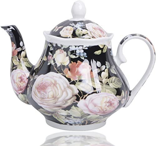 Keramik-Teekanne, Kaffeekanne, Wasserkanne, Porzellan, Vintage-Geschenk, Teekanne – Mondschein-Rose