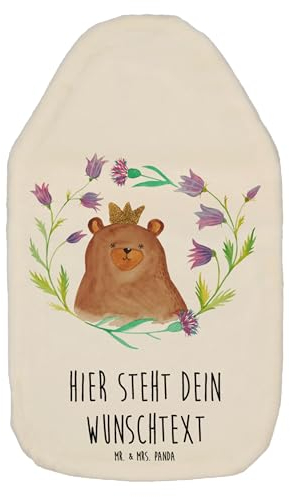 Mr. & Mrs. Panda Personalisierte Wärmflasche Bär Königin - Weiß