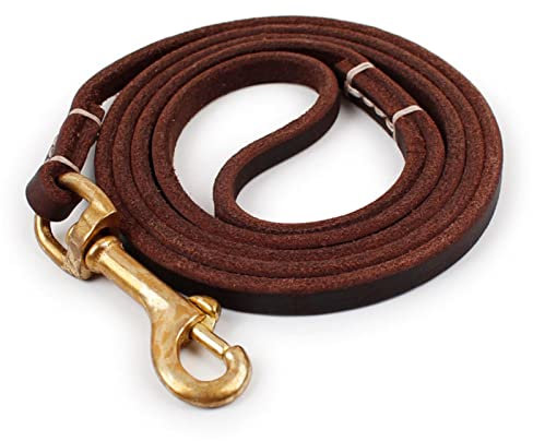 130 Cm/180 cm Bequemes Zugseil Aus Echtem Leder for Hundeleine for Kleine Bis Mittelgroße Hunde Beim Training Und Gehen Braun Rot Grün (Color : Brown, Size : 180cm (Width 0.8cm))