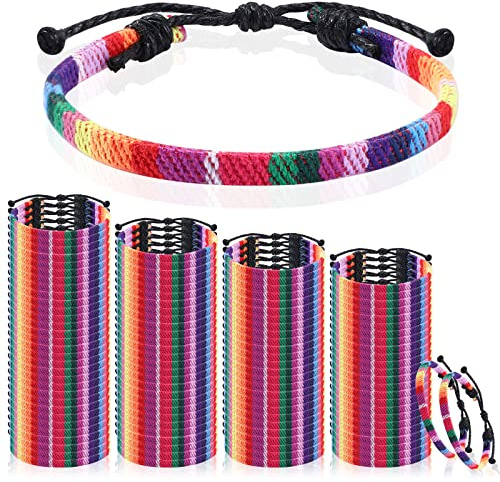 Kigeli 200 Pcs Boho Surfer Bracelets Bulk for Men Women Unisex Handmade Braided Bracelet Adjustable Surfer Ankle Waterproof Beach Bracelet String Rope Jewelry for Adults Teen(Classic Color)