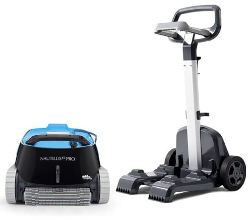 Dolphin Nautilus CC Pro Automatischer Poolreiniger Poolroboter Wandkletter & Wasserlinie Flachem Boden Pool bis zu 15 m mit Caddy vom Transport, Wochenplaner, App-Steuerung
