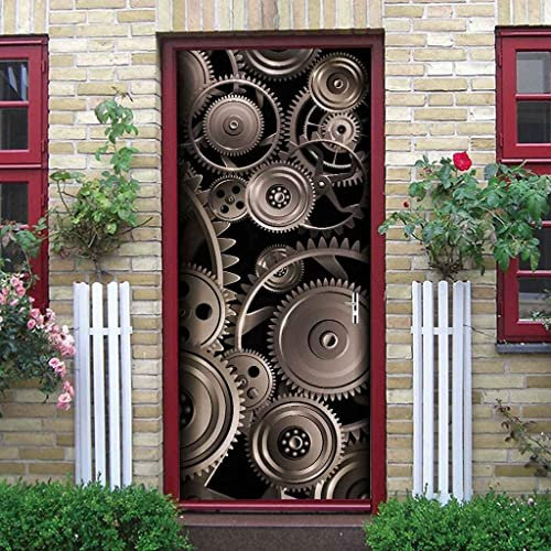 Türaufkleber Selbstklebend 3D Mechanisches Getriebe Aus Metall 90 X 200 Cm Tapeten Türtapete Türposter Türfolie Klebefolie Von Trendwände Abnehmbar Fototapete Wohnzimmer Schlafzimmer Haus Dekoration