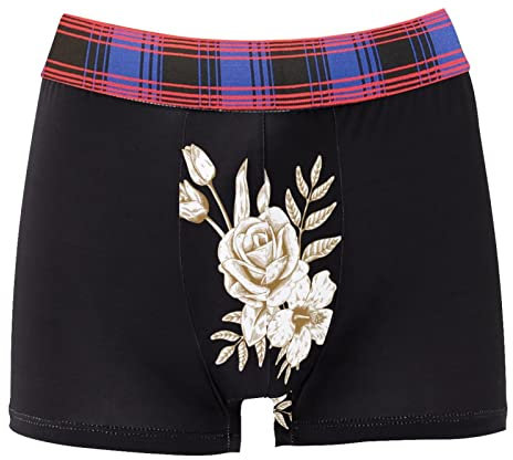 Personalisierte Herren-Unterwäsche, scheuerfeste Tasche, Boxershort, Gold Rose-01, Mehrfarbig, Small-Medium
