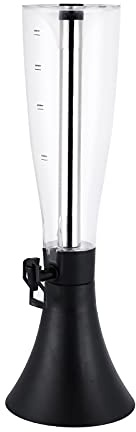 Dispensador de Torre de Cerveza Torre de cerveza de 4 L con carámbano de acero inoxidable extraíble, dispensador de bebidas for limonada, té, agua fría vino de cerveza y más, negro Torre Cerveza/Dispe